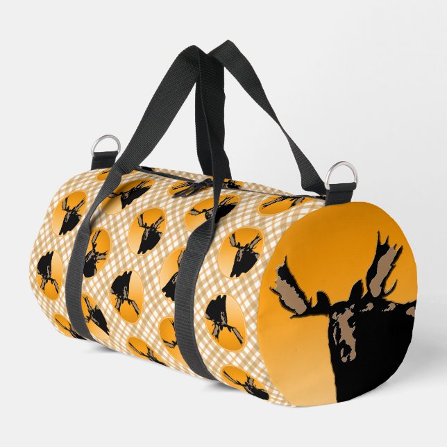 Moose at Sunset  - Original Wildlife Art Duffle Bag (Left Corner)