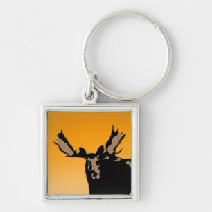 Moose at Sunset - Original Wildlife Art Key Ring