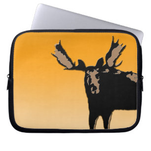 Moose at Sunset  - Original Wildlife Art Laptop Sleeve