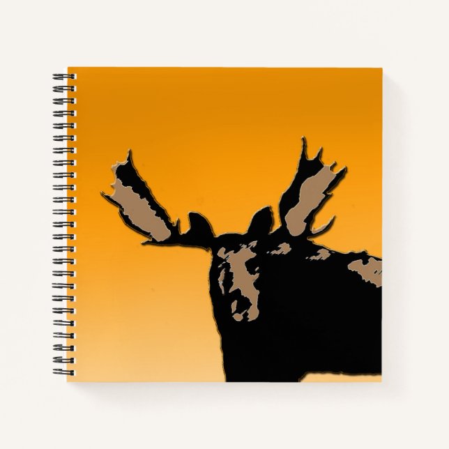Moose at Sunset  - Original Wildlife Art Notebook (Front)