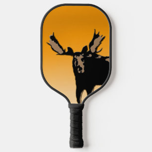 Moose at Sunset - Original Wildlife Art Pickleball Paddle