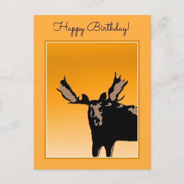 Moose at Sunset  - Original Wildlife Art Postcard (Front)