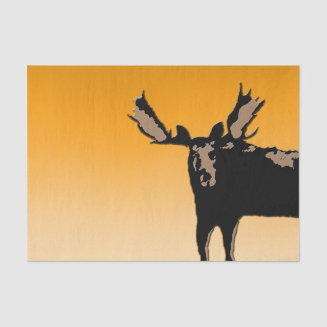 Moose at Sunset  - Original Wildlife Art Tissue Paper (Front)