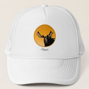 Moose at Sunset - Original Wildlife Art Trucker Hat