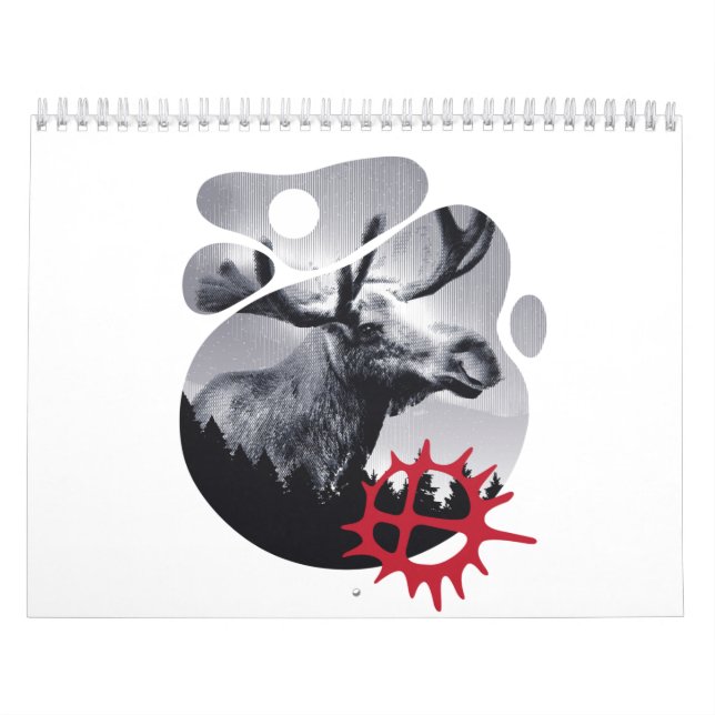 Moose Aurora Borealis   Calendar (Cover)