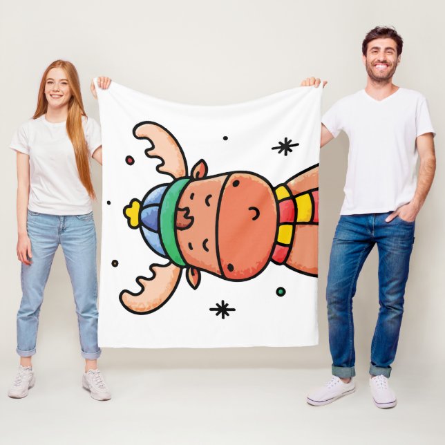 Moose Baby Fleece Blanket (In Situ)