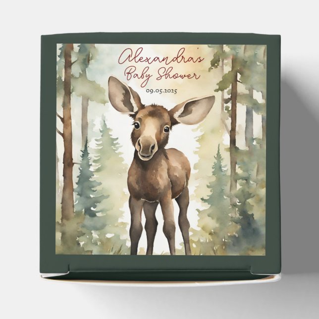 Moose Baby Gender Neutral Baby Shower Favour Box (Top)