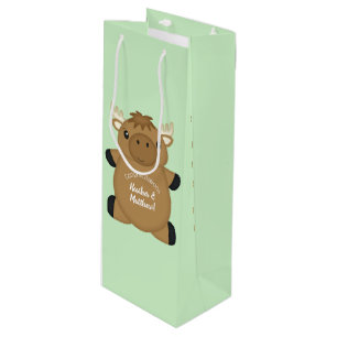 Moose Baby Shower Wine Gift Bag