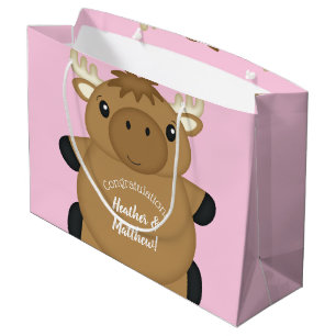 Moose Baby Shower Woodland Large Gift Bag