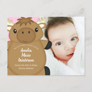 Moose Baby Shower Woodland Postcard