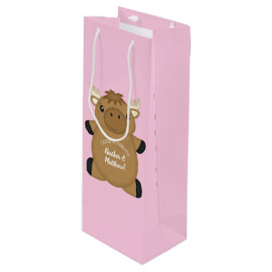 Moose Baby Shower Woodland Wine Gift Bag