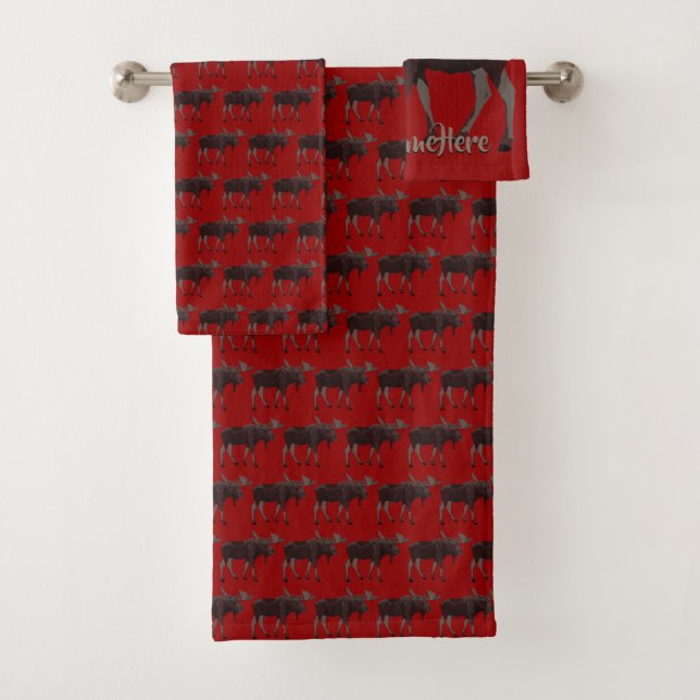 Moose Bath Towel Set Custom Canada Moose Towels (Insitu)