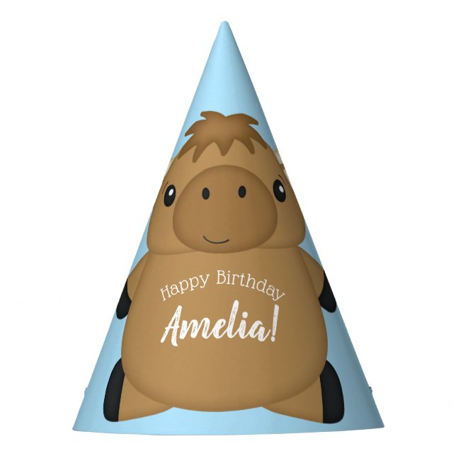 Moose Birthday Party Blue Hat (Front)