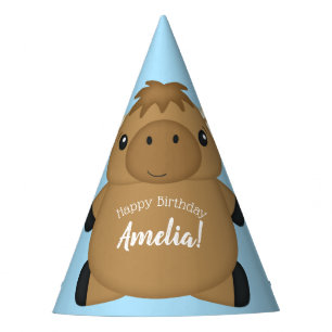 Moose Birthday Party Blue Party Hat