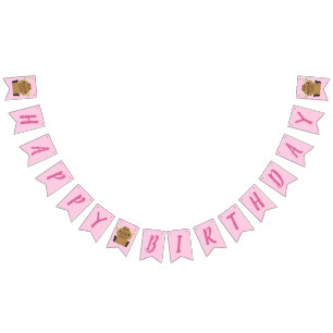 Moose Birthday Party Pink Bunting