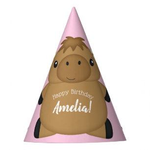 Moose Birthday Party Pink Hat