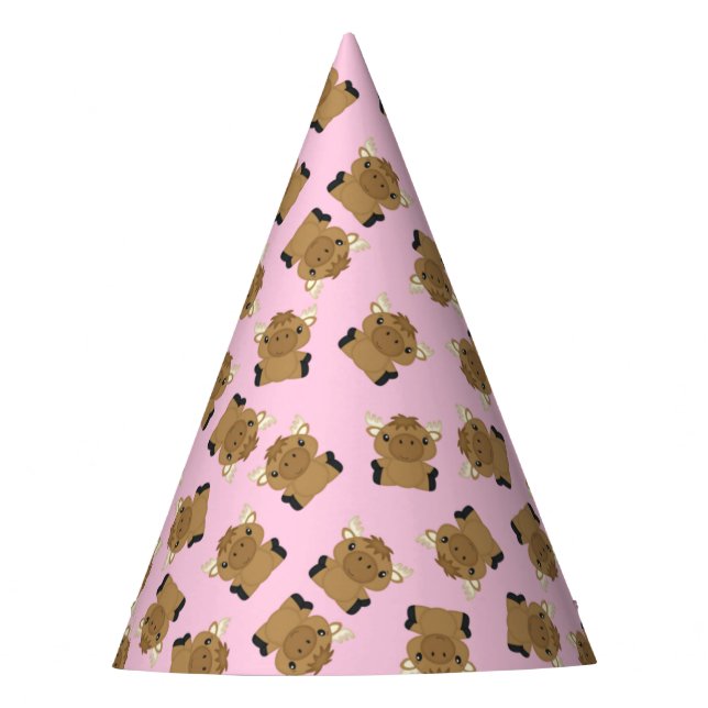 Moose Birthday Party Pink Hat (Front)