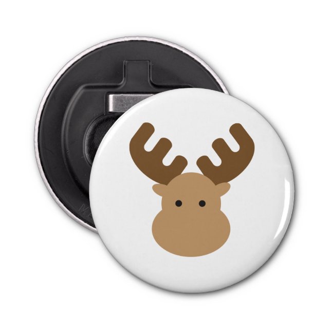 Moose Bottle Opener Fridge Magnet (Front)