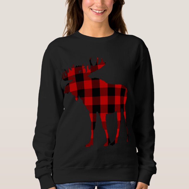 Moose Buffalo Red Plaid Shirt Gift (Front)