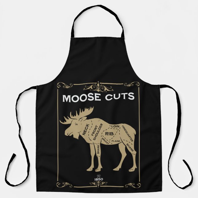 Moose Butcher Cut Chart Apron (Front)