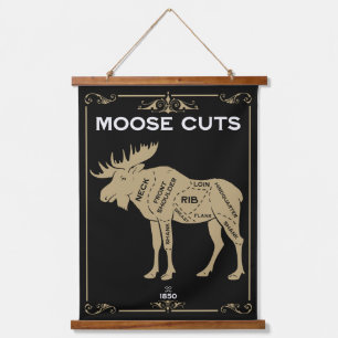 Moose Butcher Cut Chart Hanging Tapestry
