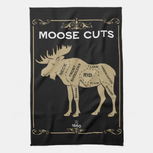 Moose Butcher Cut Chart Tea Towel