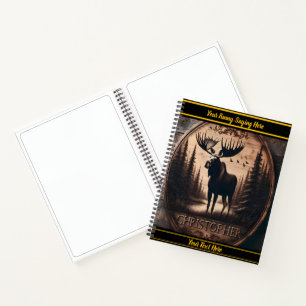 Moose by a calm riverside notebook
