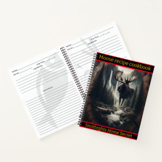 Moose by a peaceful mountain stream notebook
