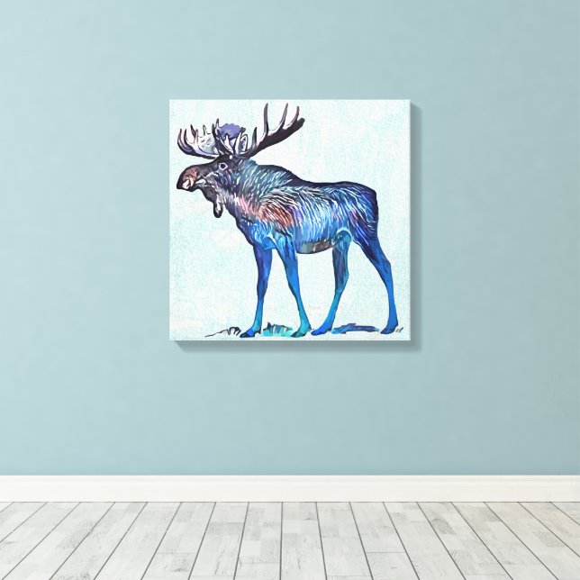 Moose Canvas Print (Insitu(Wood Floor))
