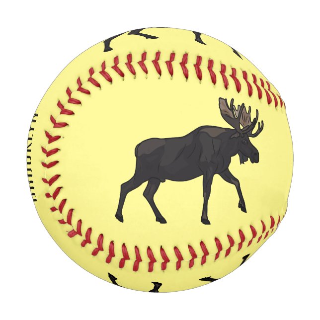 Moose cartoon illustration baseball (Front Left)