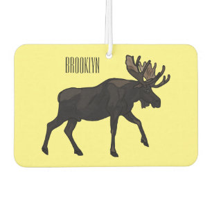 Moose cartoon illustration car air freshener