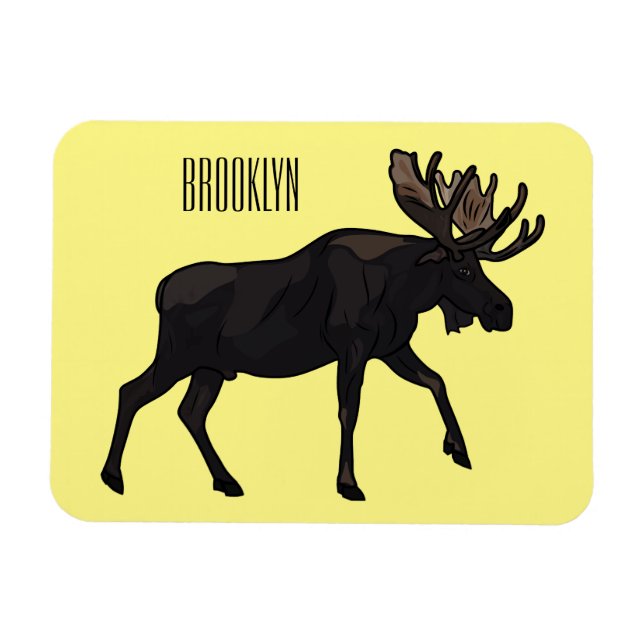 Moose cartoon illustration magnet (Horizontal)