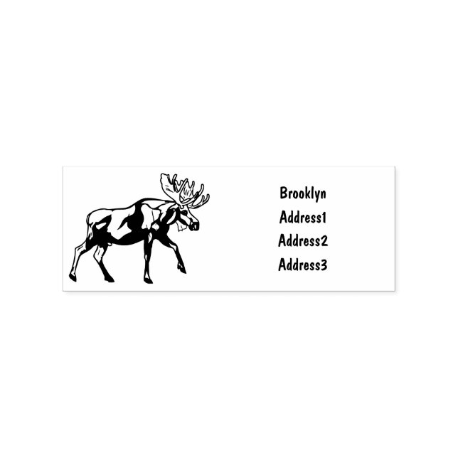Moose cartoon illustration rubber stamp (Imprint)