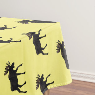 Moose cartoon illustration tablecloth