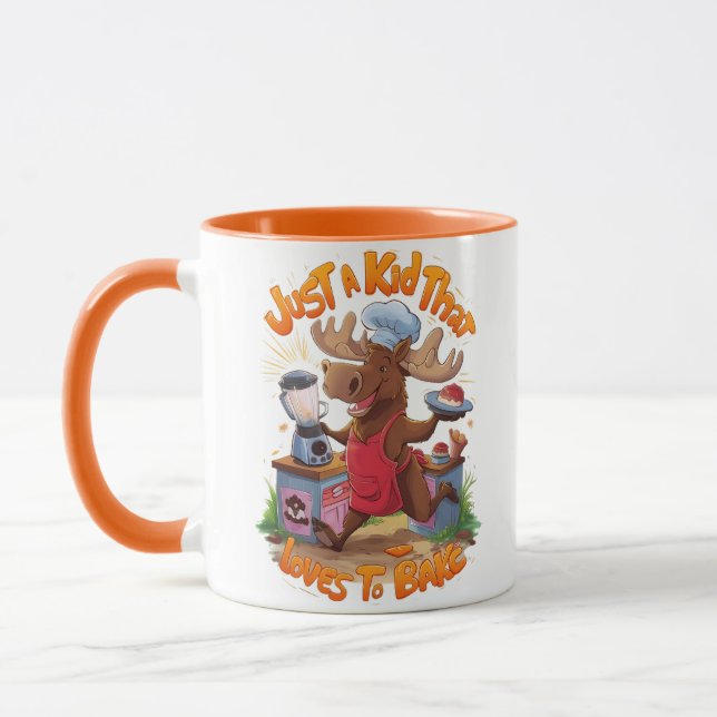 Moose Chef Backing by the Stove Mug (Left)