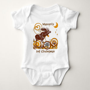 Moose Christmas Baby Bodysuit