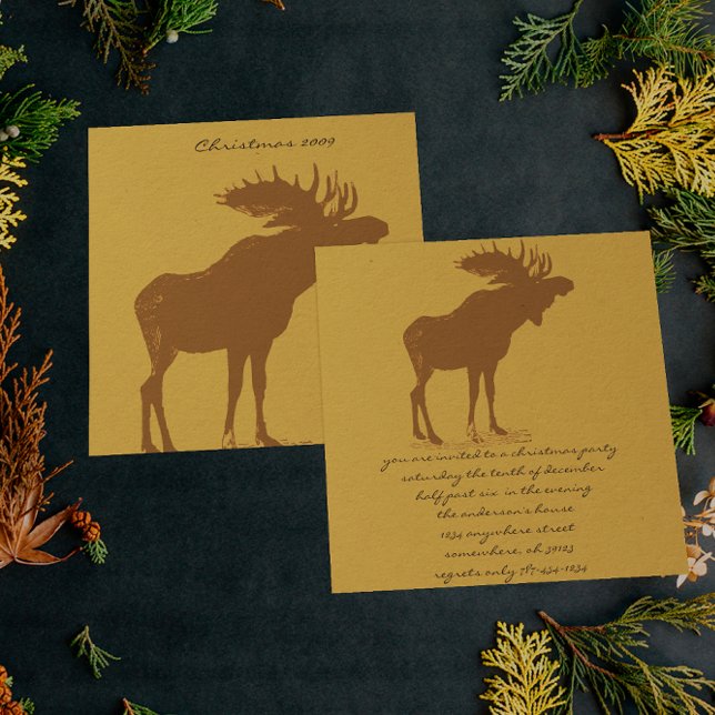 Moose Christmas Dinner Invitations (Creator Uploaded)