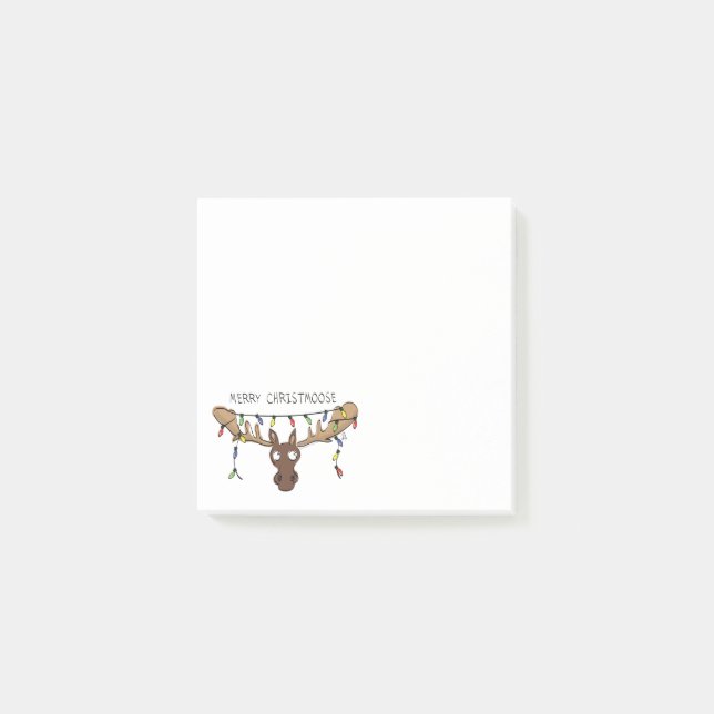 Moose Christmas Funny Cartoon Kids Post-it Notes (Front)