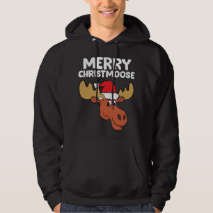 Moose Christmas Hat Moose Merry Christmoose Merry Hoodie