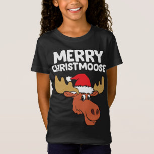 Moose Christmas Hat Moose Merry Christmoose Merry T-Shirt
