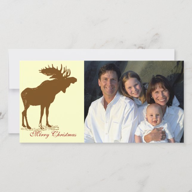 Moose Christmas Holiday Card (Front)