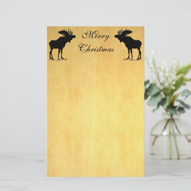 Moose Christmas Stationery (Standing Front)