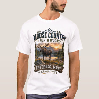 Moose Country North Woods Fryeburg Maine Teen T-Sh T-Shirt