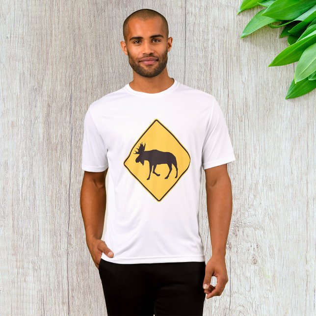Moose Crossing Road Sign Wildlife Safety T-Shirt (Creator Uploaded)