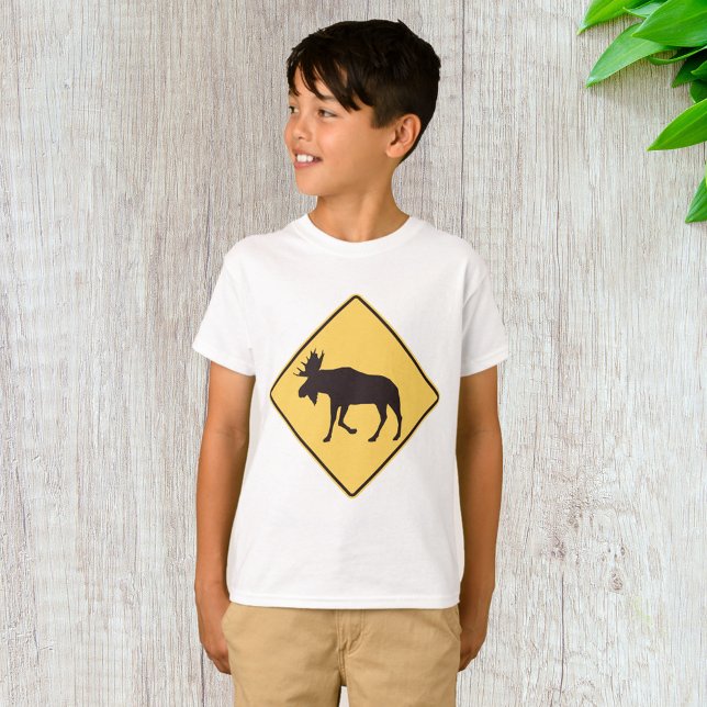 Moose Crossing Road Sign Wildlife Safety T-Shirt (Creator Uploaded)