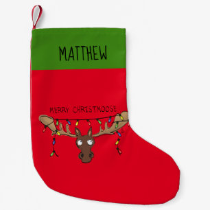 Moose Cute Funny Christmas Small Christmas Stocking