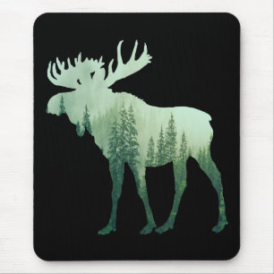Moose Deer And Forest Nature Mouse Pad