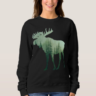 Moose Deer And Forest Nature Sweatshirt