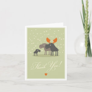 Moose Deer Family Baby Shower Thank You Card