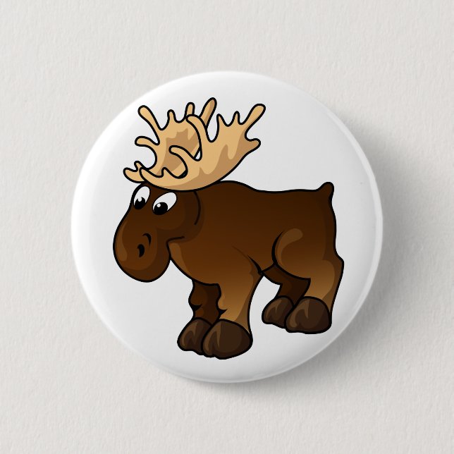 Moose Design 6 Cm Round Badge (Front)